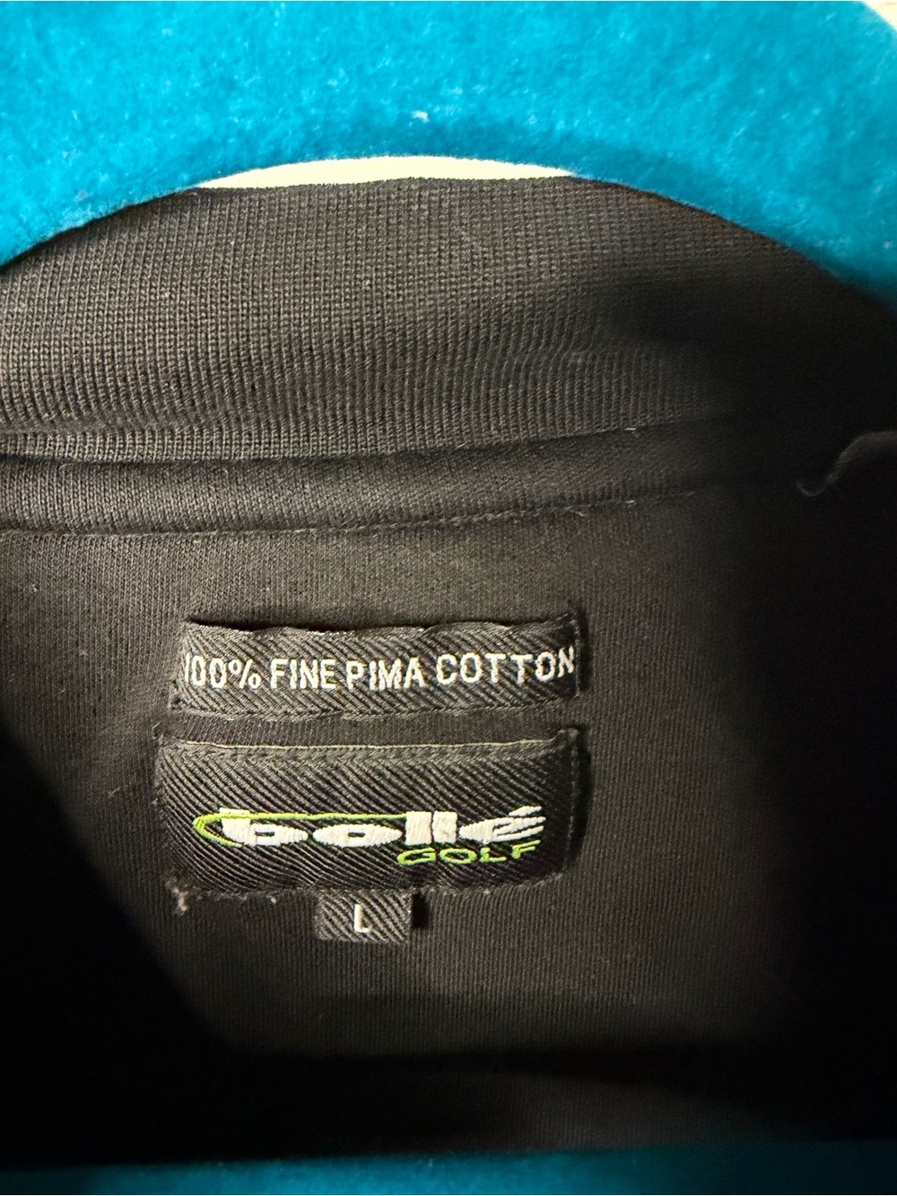 Bolle Golf 100% Fine Pima Cotton Black Long Sleeve Tee Shirt Large - Picture 2 of 3